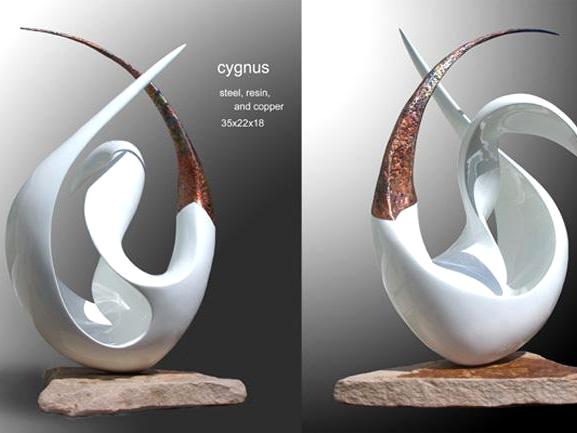 cygnus | steel, resin, copper | 35"x22"x18"