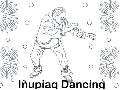 Inupiaq Dancing Coloring Page