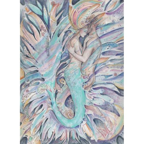 Mermaids Dream original painting of a mermaid and her lover SALE