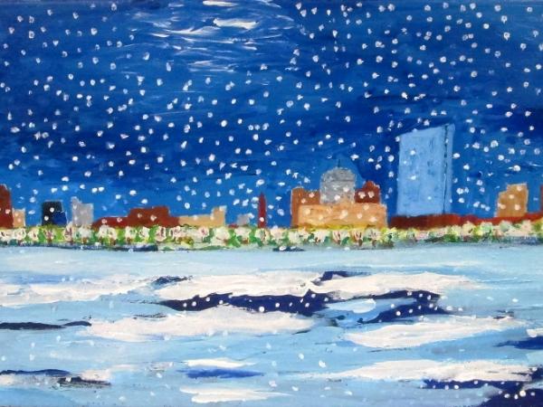 Boston from Cambridge in Winter III