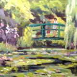 The Lily Pond at Monet's Garden, Giverny, France.  Oils 8x6 ins.