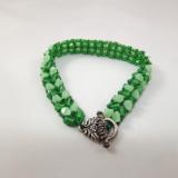 B-83 shades of green chevron bracelet