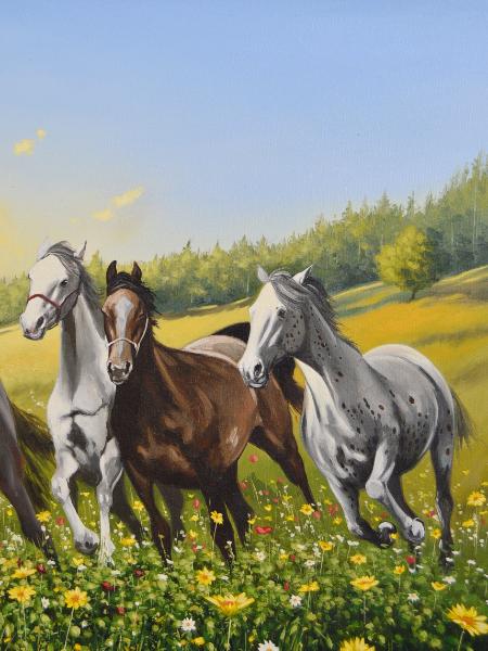 The horses of Bucovina - Romania, 130cm x 80cm, 2020