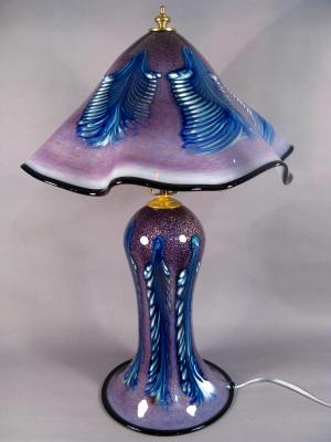 Table Lamp/Purple Peacock #-9=27-11-02 Table Lamp/Purple Peacock #-9=27-11-02