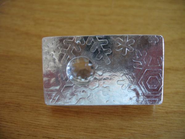 14-003 Sterling and Faceted Quartz Rectangle Pendant