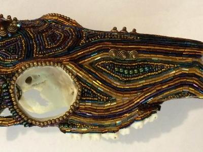Beaded Doe Skull - Right Side Beaded Doe Skull - Right Side