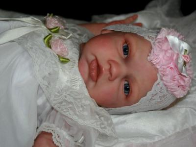 Reborn Baby girl  23" ~ Kylie Strydom wearing Beautiful Christening Gown ~ ADOPTED/SOLD