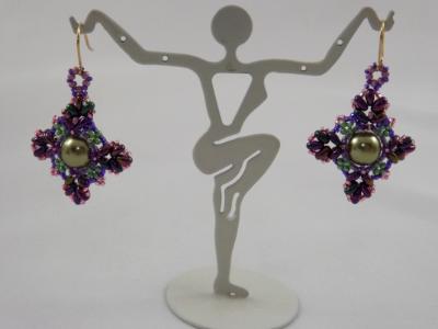 E-133 Purple & Pink Victorian Beaded Earrings E-133 Purple & Pink Victorian Beaded Earrings