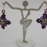 E-133 Purple & Pink Victorian Beaded Earrings