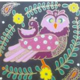 Pink Owl with Bird