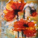 Poppies Watercolor Batik