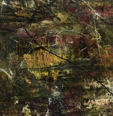 Matted Mini Abstract #19 (Olive Series 19-28) Matted Mini Abstract #19 (Olive Series 19-28)