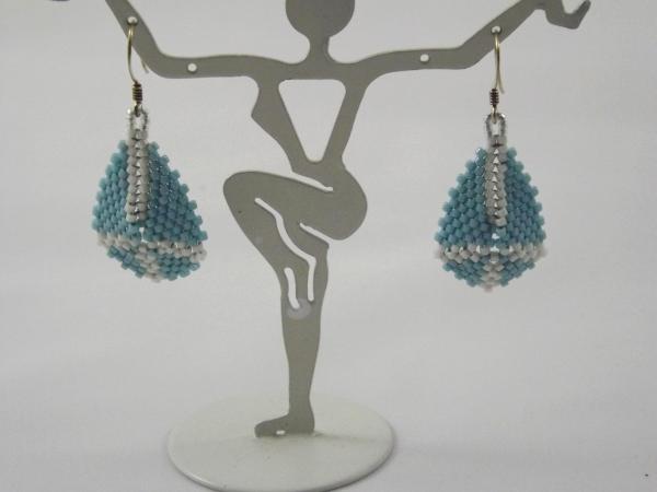 E-12 Powder Blue & White Earrings