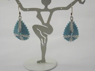 E-12 Powder Blue & White Earrings E-12 Powder Blue & White Earrings