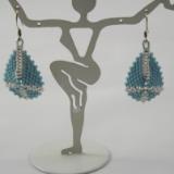 E-12 Powder Blue & White Earrings