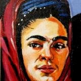 Frida with Scarf commission mini painting