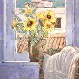 Sunflowers and chair