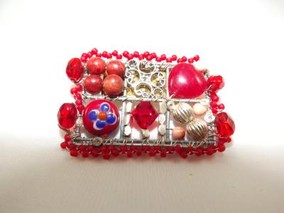 Red Mosaic Brooch