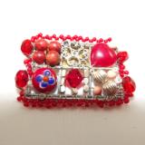 Red Mosaic Brooch