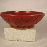 120213.C Carved Bowl with Cherry Glaze