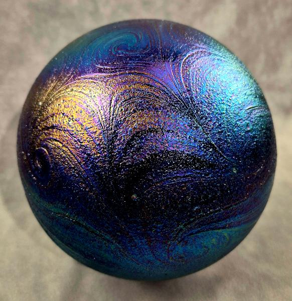 #09012604 Glass Float Starry Night Design Iridized 6.25''  $80.00