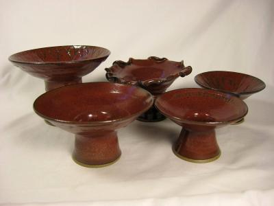 Asian Vases with Iron Red Glaze Asian Vases with Iron Red Glaze