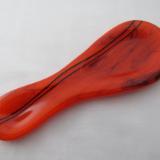 SR12124 - Orange with Black Streamers Small Spoon Rest