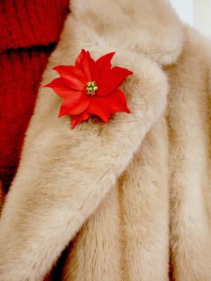 Red Poinsettia Pin Red Poinsettia Pin