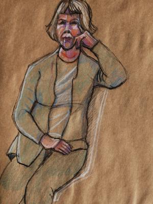 Seated Woman in a Teal Sweater Seated Woman in a Teal Sweater