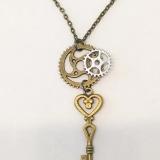 18" chain with key and gears necklace $30