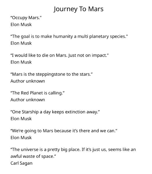 Journey To Mars (2025) Sold