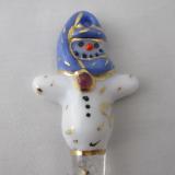 TO22074 - Small Snowman Ornament - Periwinkle Blue/Plum