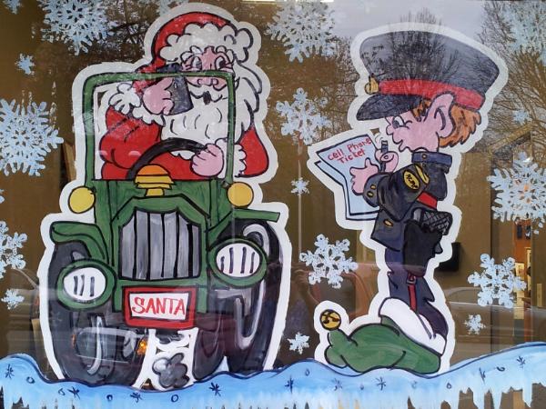 Santa getting a ticket