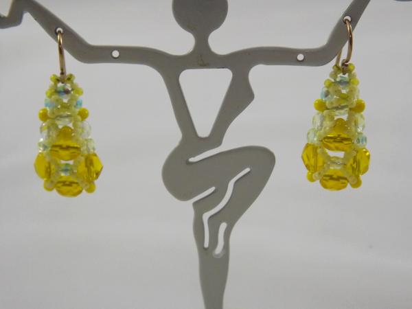 E-97 Yellow Pyramid Earrings