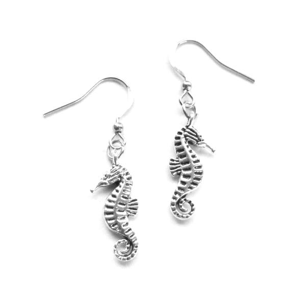 Delicate seahorse earrings detailed seahorse ocean gift charms for the ears