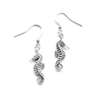 Delicate seahorse earrings detailed seahorse ocean gift charms for the ears