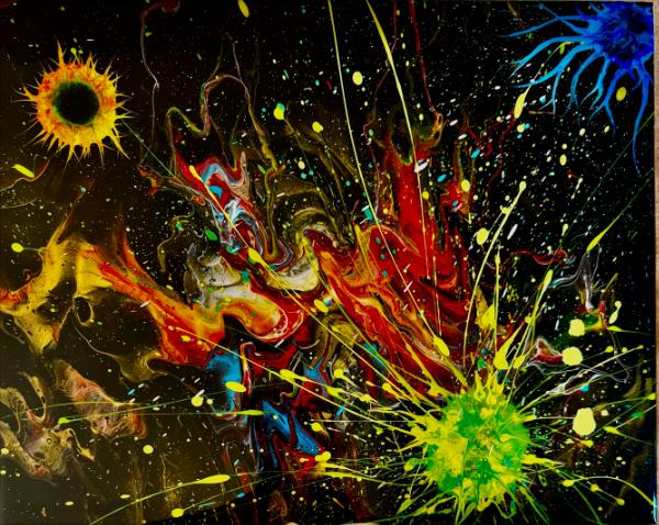 Dreamscape  20X16 Layered Acrylic and Epoxy