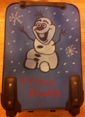 Child's snowman suitcase