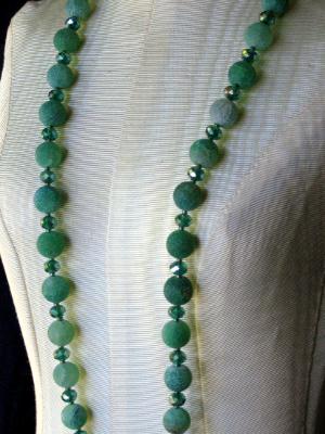 Frosted Green Cracked Agate Necklace Frosted Green Cracked Agate Necklace