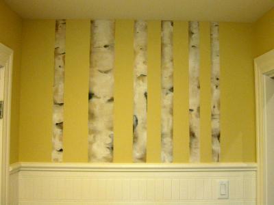 Birch trees in Laundry room