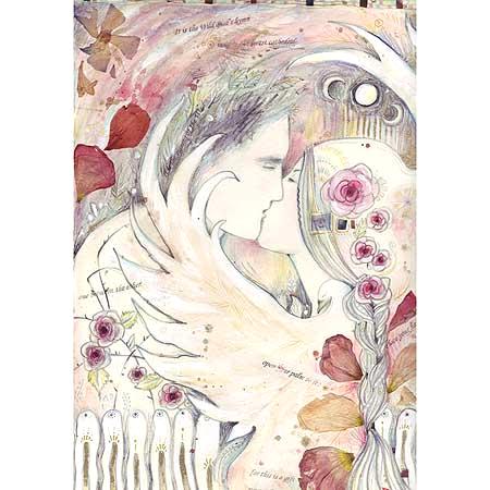 Lovers Tryst romantic art print limited edition lovers art print