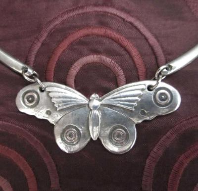 Butterfly Moth Art Deco Necklace from an original design by Liza Paizis