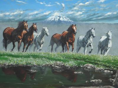 Horses of the Chimborazo mountain, 120cm x 60cm, 2013 Horses of the Chimborazo mountain, 120cm x 60cm, 2013