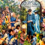 Collaborative Mural, "Celebrate Community, Create Unity, Leave a Legacy"