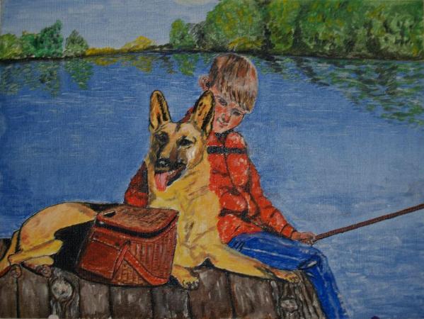 Boy with his dog