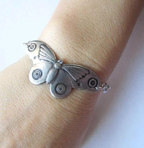 Moth bracelet unique artisan moth butterfly bangle
