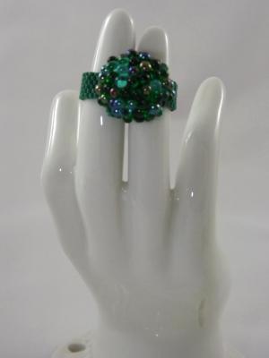 R-7 Dark Green Bubble Ring R-7 Dark Green Bubble Ring