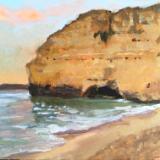 Sunset on the Algarve, oils, painted en plein air