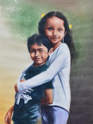Custom portrait BROTHERHOOD, 35cm x 50cm, 2018 Custom portrait BROTHERHOOD, 35cm x 50cm, 2018