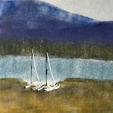 Mountain Lake  Waiting (monoprint/linocut) (private collection)